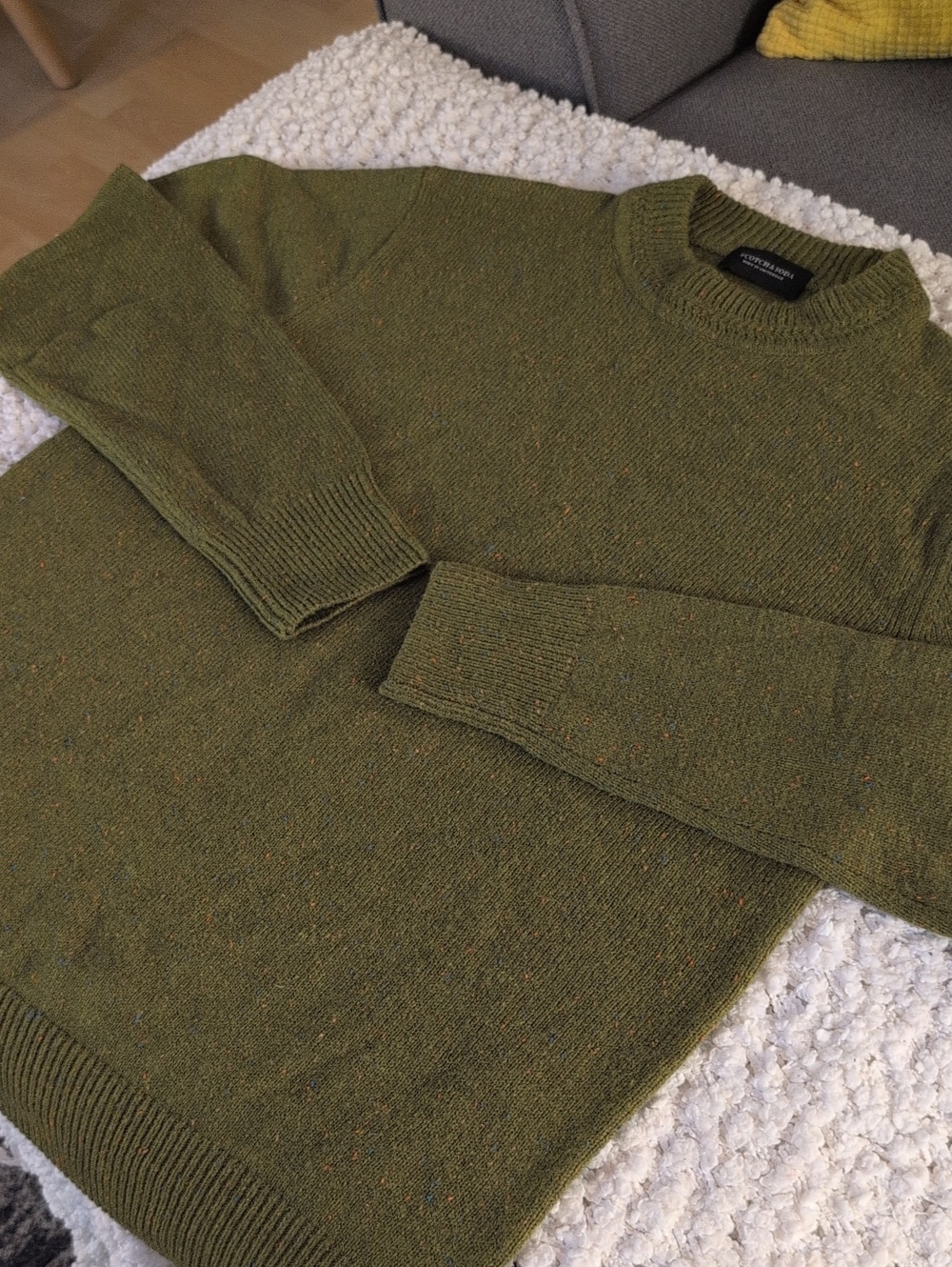 Scotch & Soda Olive X Multicolor Fleck Crewneck Sweater 🎉